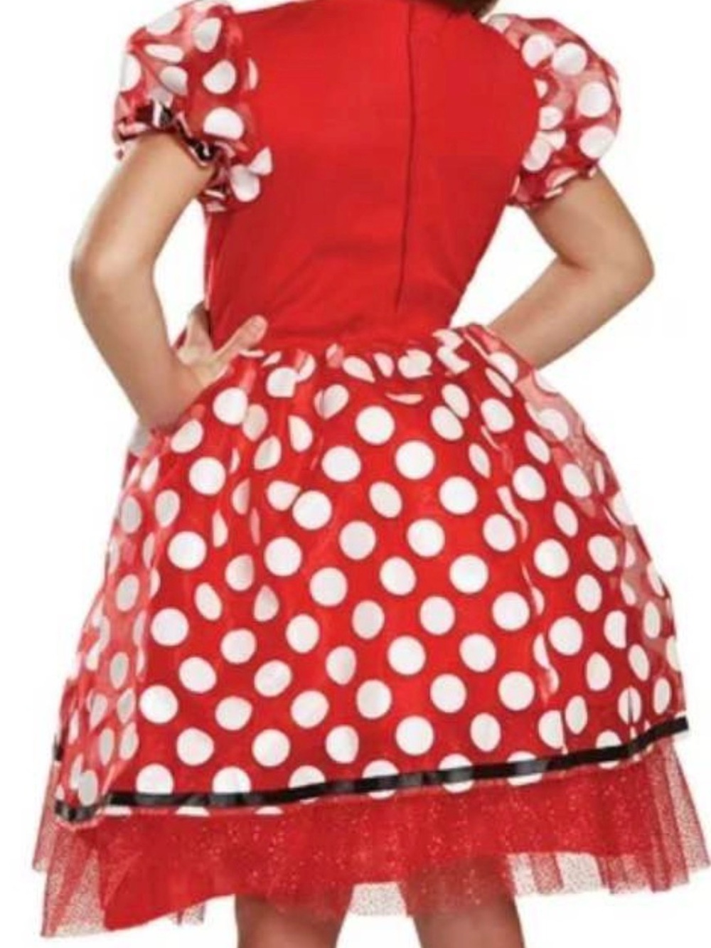Disney Red and White Polka Dot Minnie Costume Dress with Black Bow - Picture 2 of 4